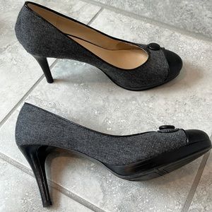 Nine West 3” heels gray with black stiletto